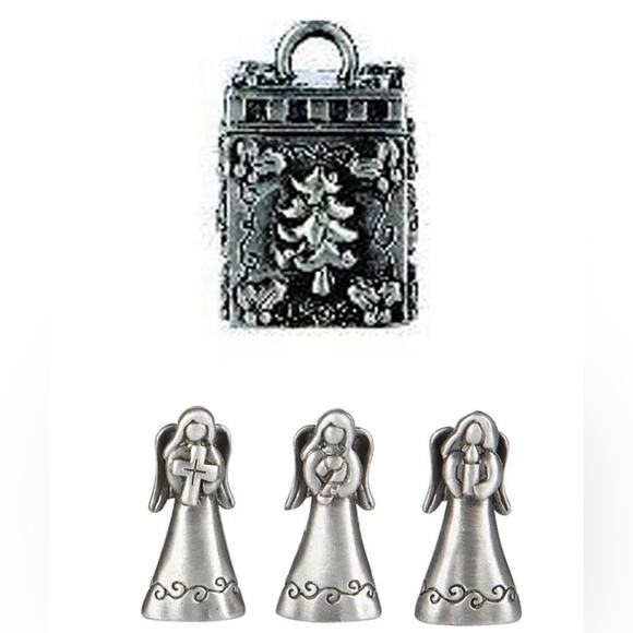 NEW Christmas Triple Angels Trinket PRAYER BOX & CHARMS Pendant Ornament by Ganz - Picture 12 of 15